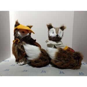 Fall Fest - Sisal Fox Pair - Natural Fiber - 7"